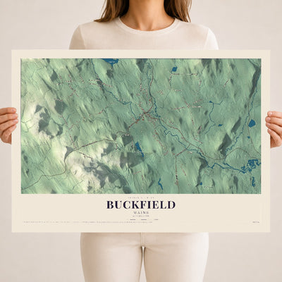 Buckfield, Maine map print - 18 x 24 archival matte print