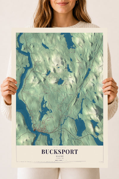 Bucksport, Maine map print - 18 x 24 archival matte print