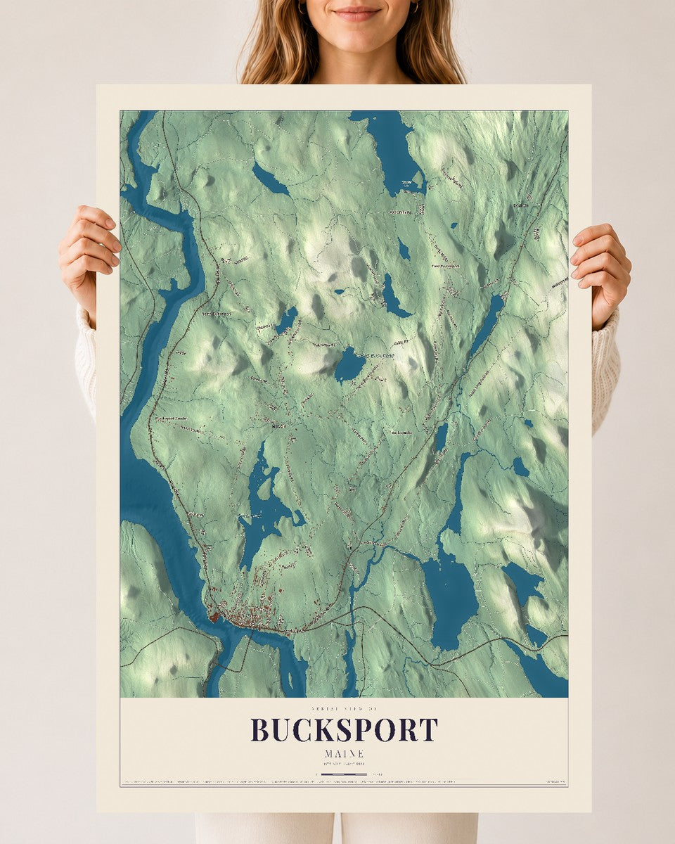 Bucksport, Maine map print - 24 x 36 archival matte print