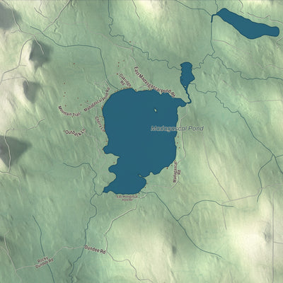 Terrain and local geography detail from the Burlington, Maine map