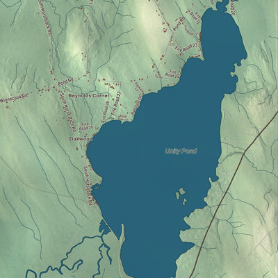 Terrain and local geography detail from the Burnham, Maine map