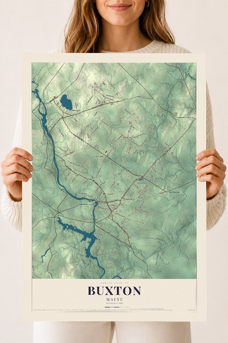 Buxton, Maine map print - 18 x 24 archival matte print