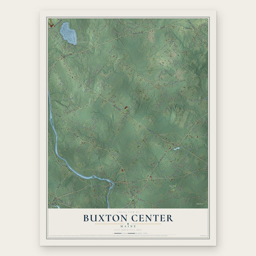 Buxton Center, Maine map print, the full design