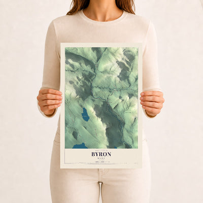 Byron, Maine map print - 12 x 18 archival matte print