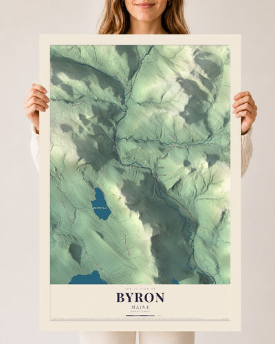 Byron, Maine map print - 24 x 36 archival matte print