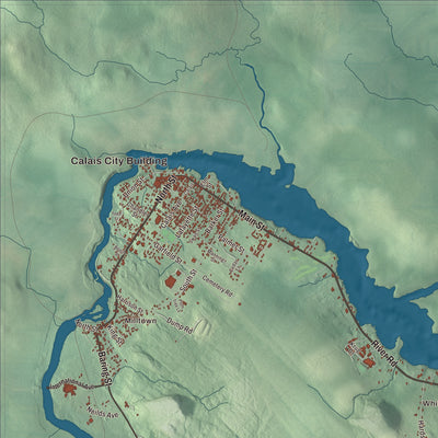 Street and neighborhood detail from the Calais, Maine map
