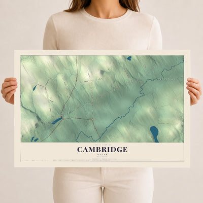 Cambridge, Maine map print - 12 x 18 archival matte print