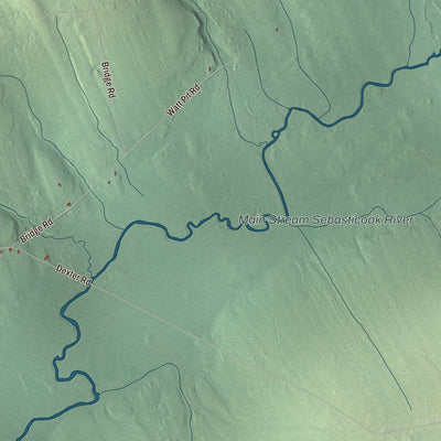 Terrain and local geography detail from the Cambridge, Maine map
