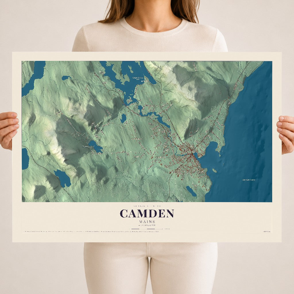 Camden, Maine map print - 18 x 24 archival matte print