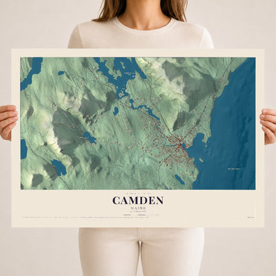 Camden, Maine map print - 18 x 24 archival matte print
