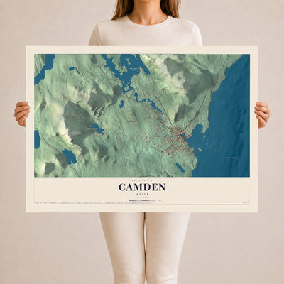Camden, Maine map print - 24 x 36 archival matte print