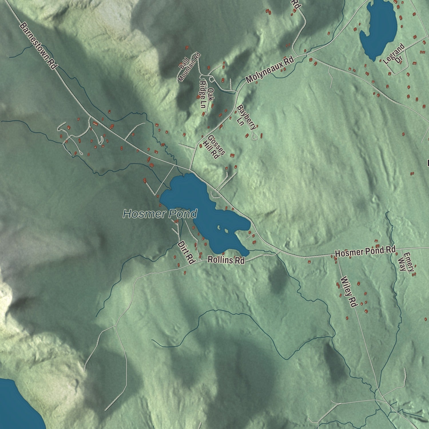 Terrain and local geography detail from the Camden, Maine map