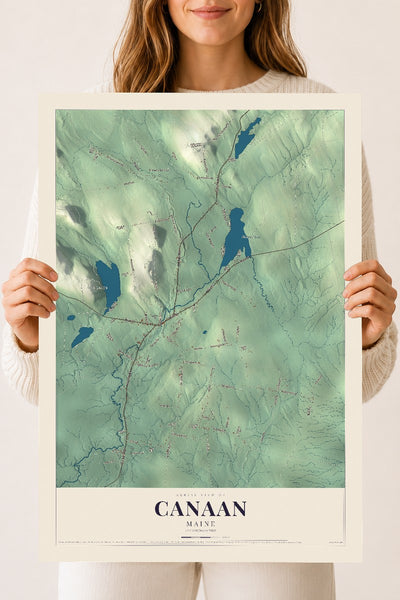 Canaan, Maine map print - 18 x 24 archival matte print