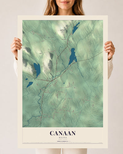 Canaan, Maine map print - 24 x 36 archival matte print