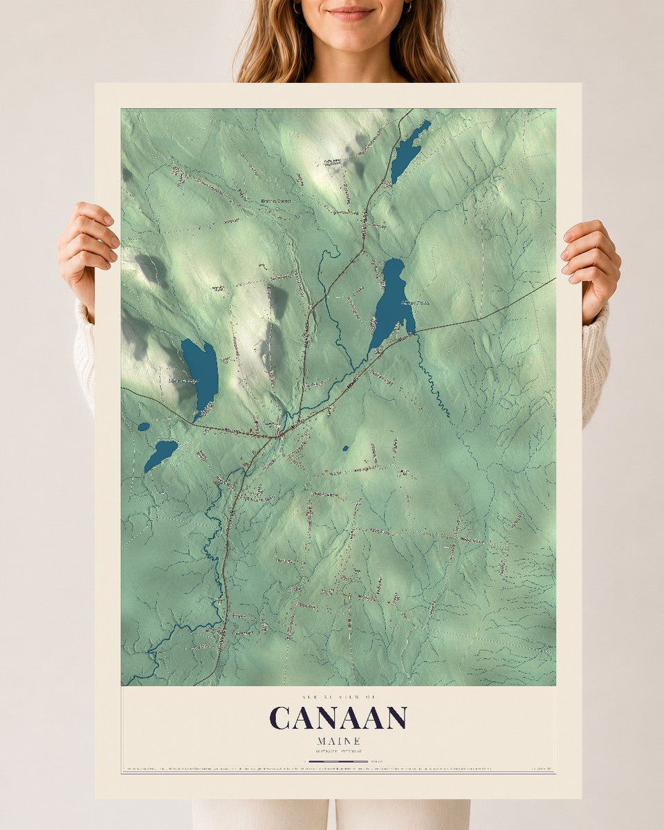 Canaan, Maine map print - 24 x 36 archival matte print