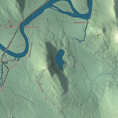 Terrain and local geography detail from the Canton, Maine map