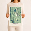 Map of Caratunk, Maine, 12 x 18 inch unframed archival matte print