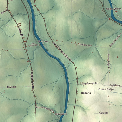 Street and neighborhood detail from the Caribou, Maine map