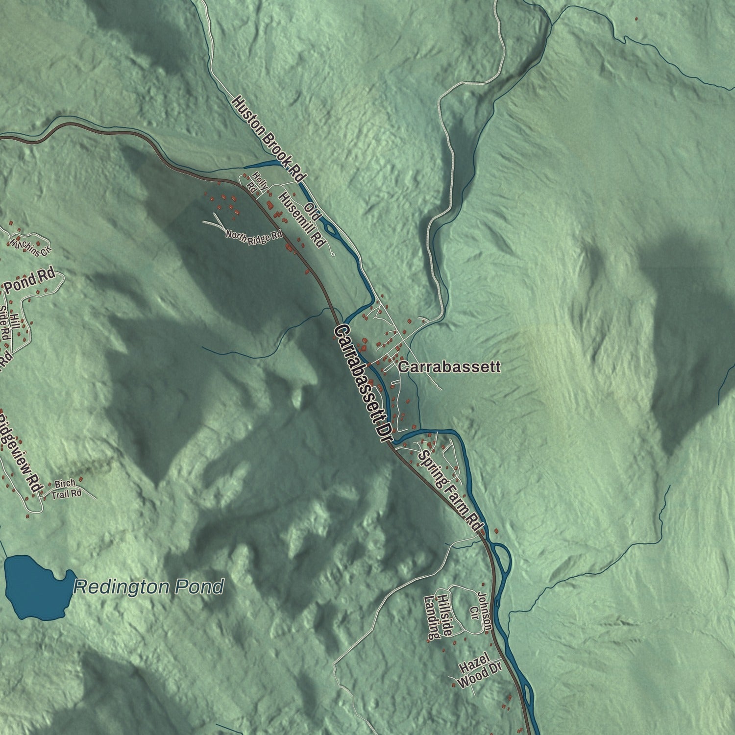 Street and neighborhood detail from the Carrabassett Valley, Maine map