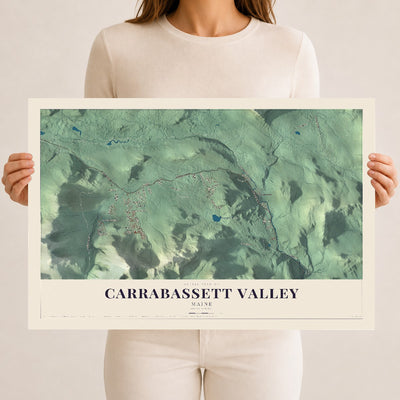Carrabassett Valley, Maine map print - 12 x 18 archival matte print