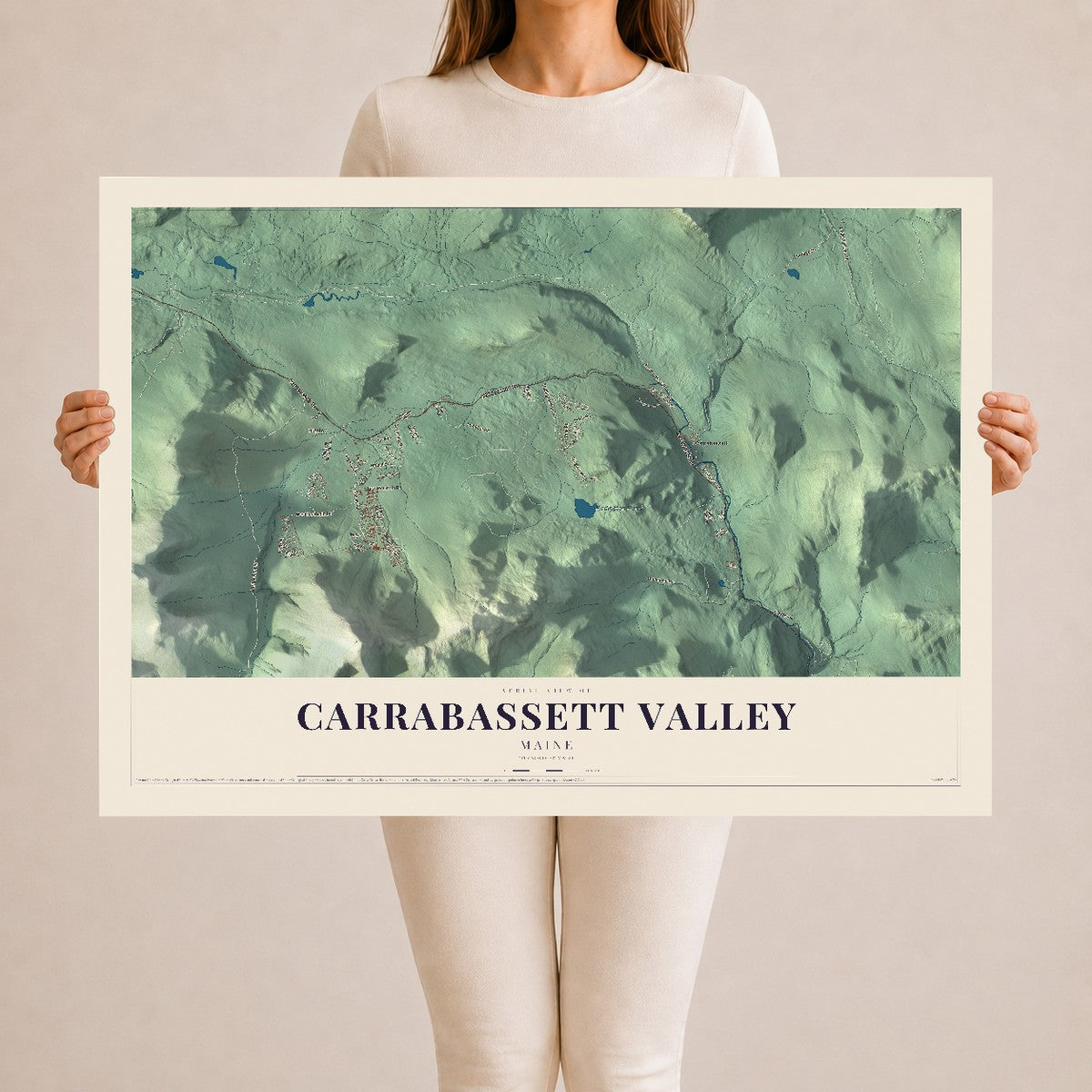 Carrabassett Valley, Maine map print - 24 x 36 archival matte print