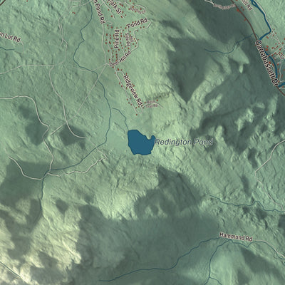 Terrain and local geography detail from the Carrabassett Valley, Maine map