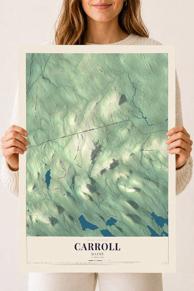 Carroll, Maine map print - 18 x 24 archival matte print