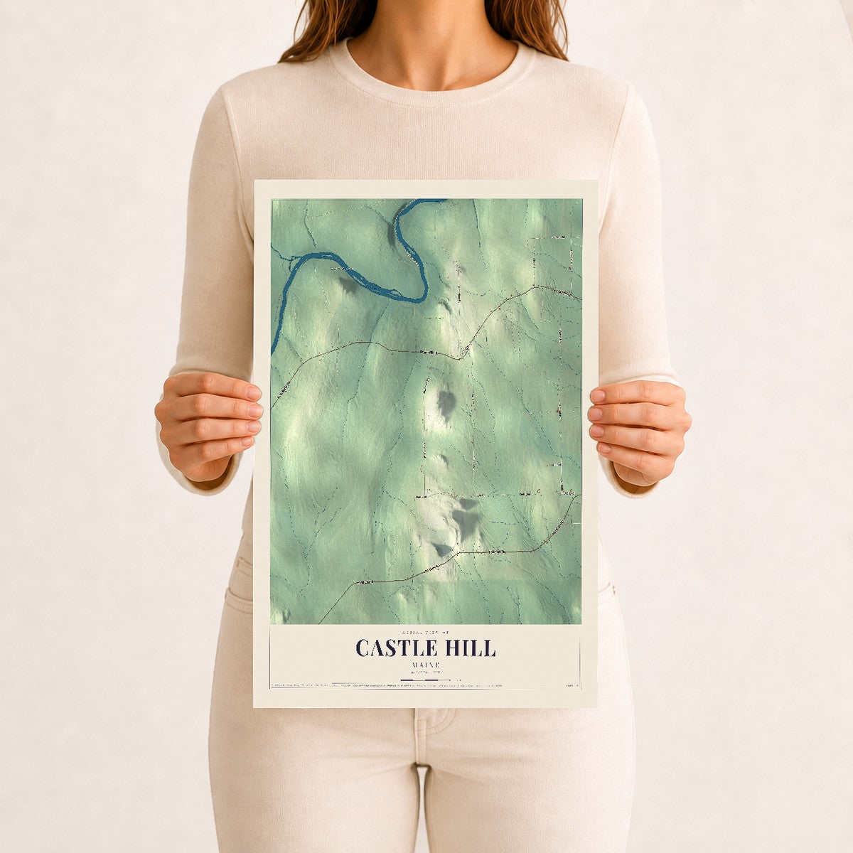 Castle Hill, Maine map print - 12 x 18 archival matte print