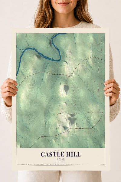 Castle Hill, Maine map print - 18 x 24 archival matte print