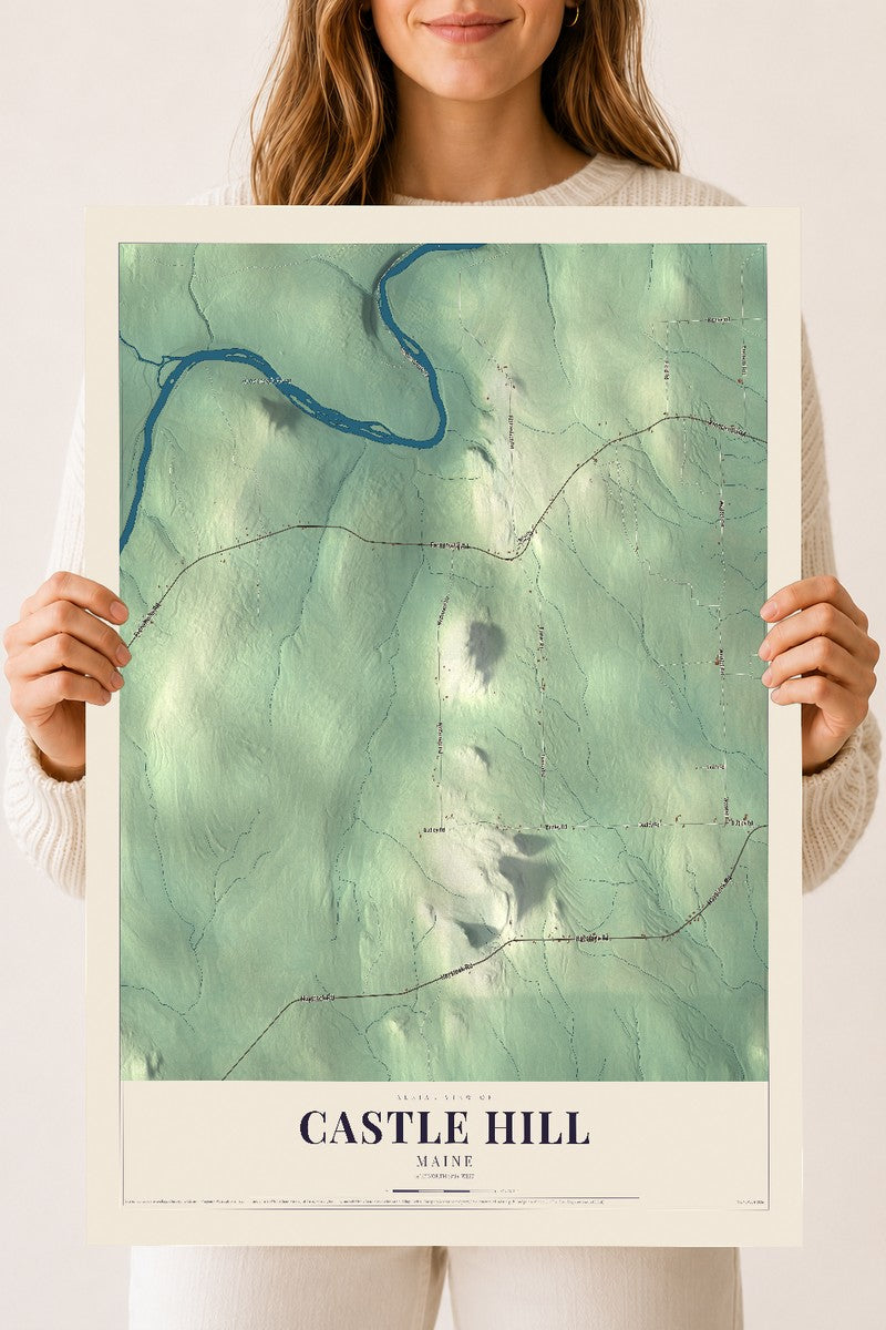 Castle Hill, Maine map print - 18 x 24 archival matte print