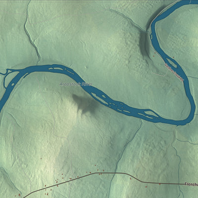 Terrain and local geography detail from the Castle Hill, Maine map