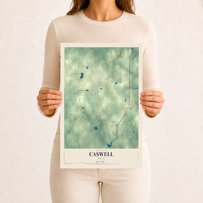 Caswell, Maine map print - 12 x 18 archival matte print