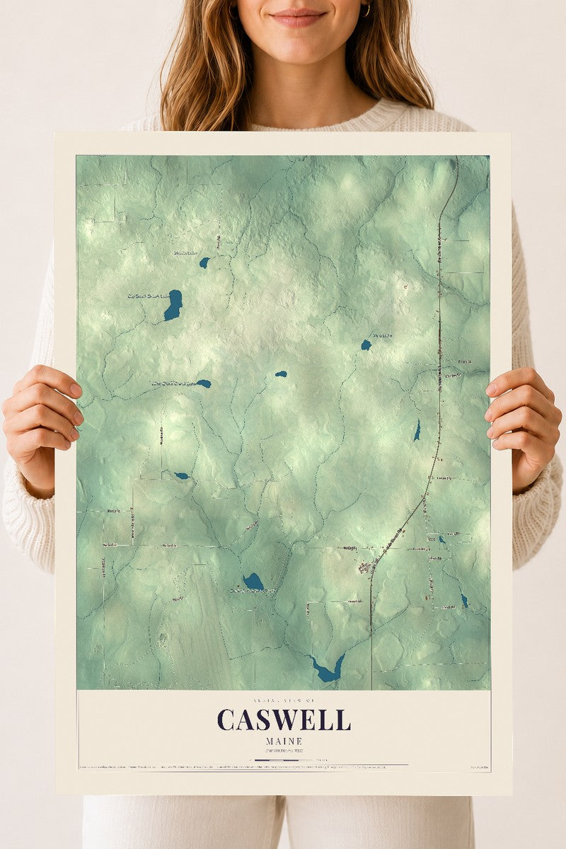 Caswell, Maine map print - 18 x 24 archival matte print