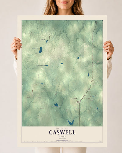 Caswell, Maine map print - 24 x 36 archival matte print