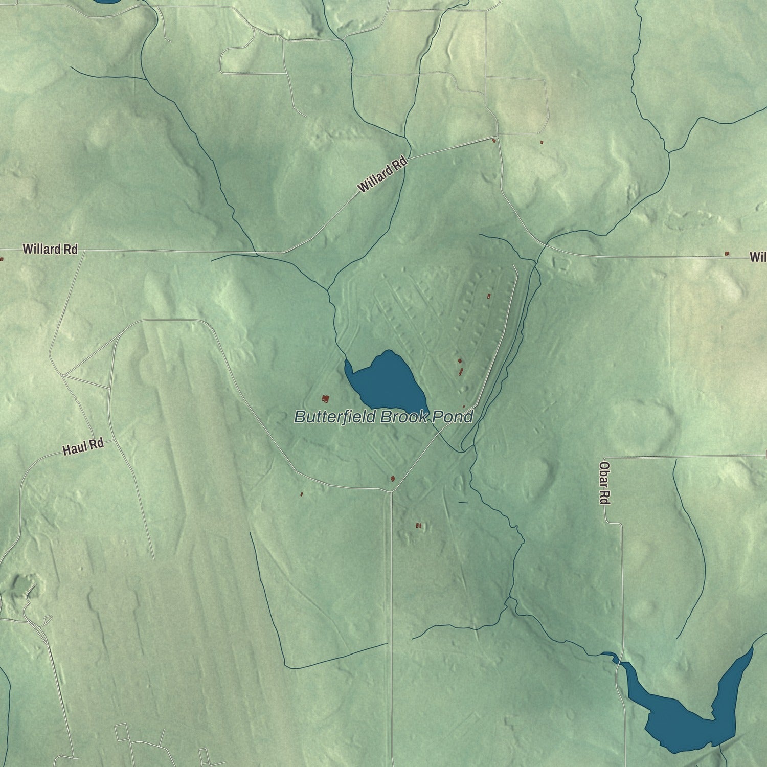 Terrain and local geography detail from the Caswell, Maine map