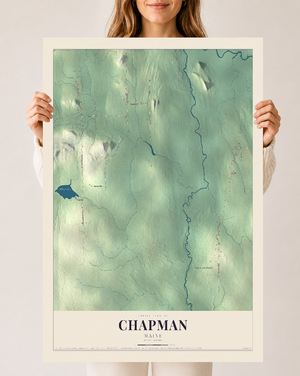 Chapman, Maine map print - 24 x 36 archival matte print