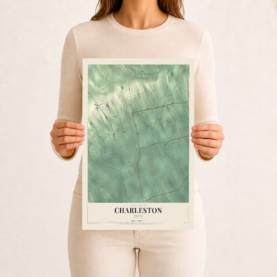 Charleston, Maine map print - 12 x 18 archival matte print