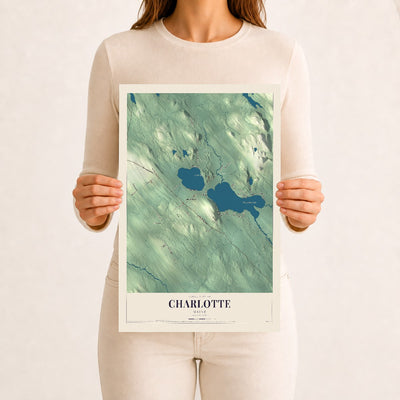 Charlotte, Maine map print - 12 x 18 archival matte print
