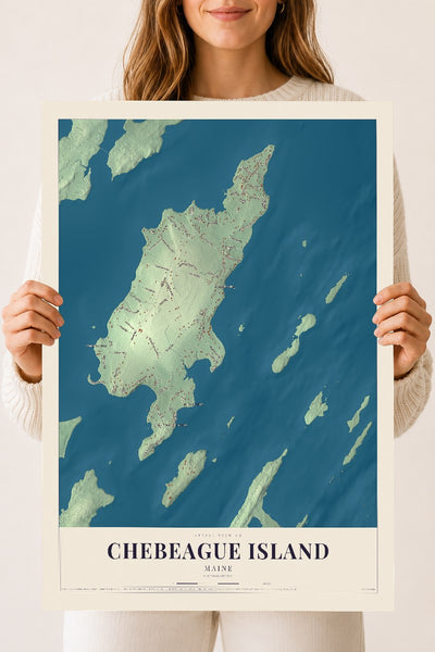 Chebeague Island, Maine map print - 18 x 24 archival matte print