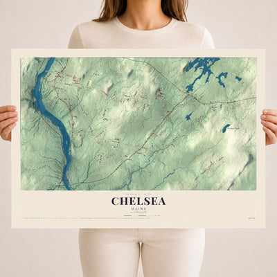 Chelsea, Maine map print - 18 x 24 archival matte print