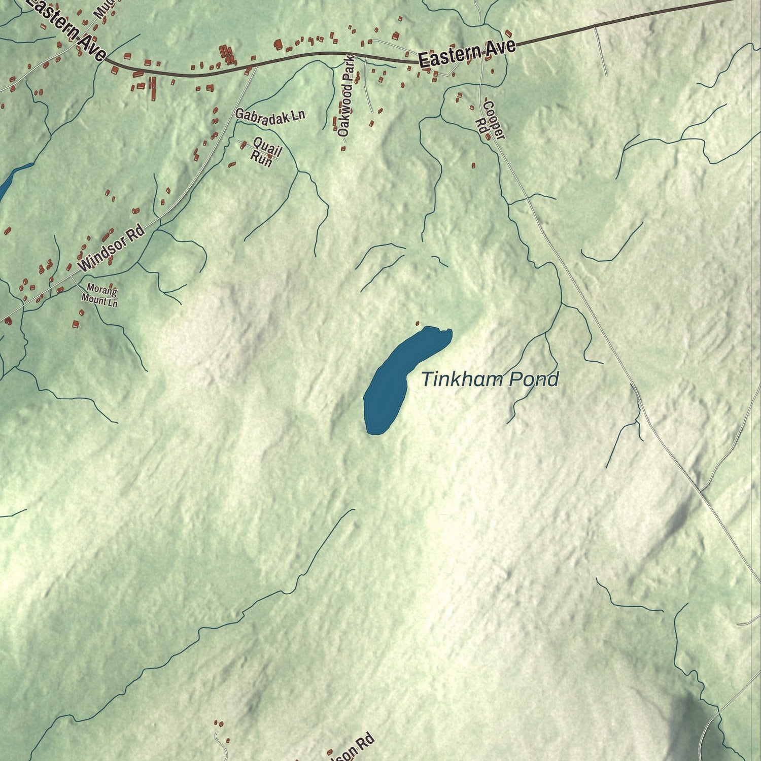 Terrain and local geography detail from the Chelsea, Maine map