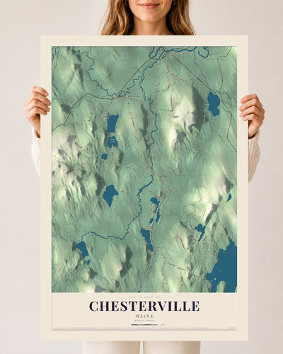 Chesterville, Maine map print - 24 x 36 archival matte print