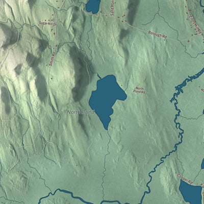 Terrain and local geography detail from the Chesterville, Maine map