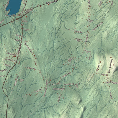 Street and neighborhood detail from the China, Maine map
