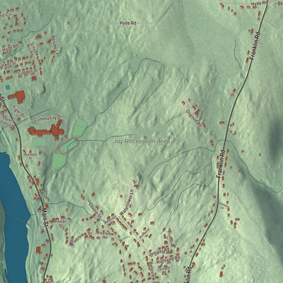 Terrain and local geography detail from the Chisholm, Maine map