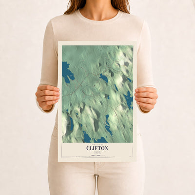 Clifton, Maine map print - 12 x 18 archival matte print