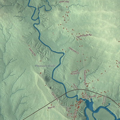Terrain and local geography detail from the Columbia Falls, Maine map