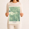 Map of Columbia, Maine, 12 x 18 inch unframed archival matte print