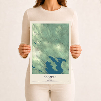 Cooper, Maine map print - 12 x 18 archival matte print