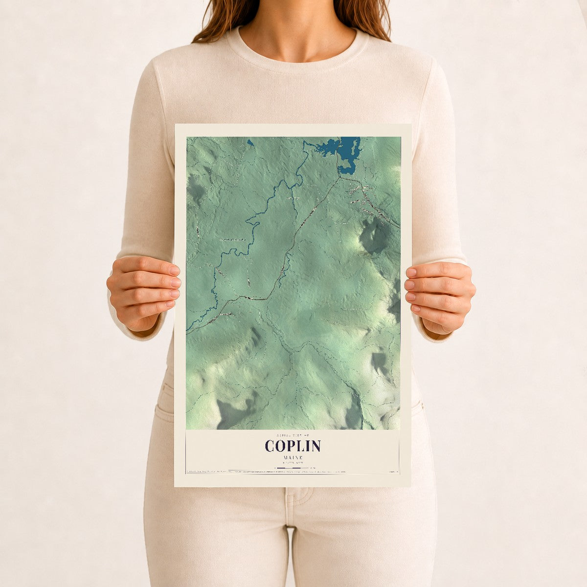 Coplin, Maine map print - 12 x 18 archival matte print